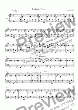 page one of Piano Prelude #3