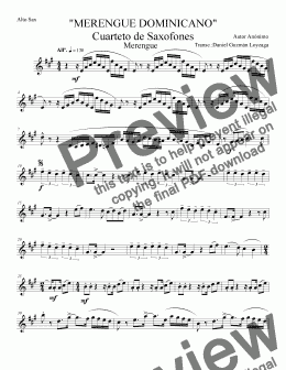 page one of Merengue Dominicano Sax Quartet - Alto Sax 