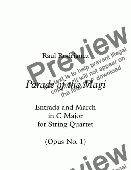 page one of Parade of the Magi - Entrada and March in C Major (Opus No. 1)