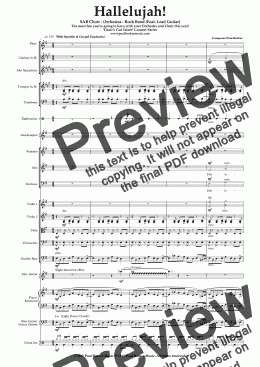 page one of Hallelujah! (SAB Choir - Orchestra - Rock Band)