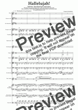 page one of Hallelujah! (Orchestra & Rock Band) 