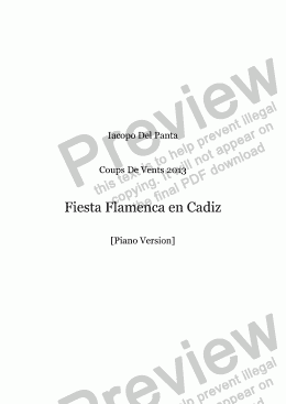 page one of Fiesta Flamenca en Cadiz [Piano Version]