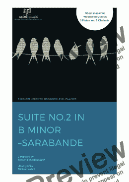 page one of Suite No.2 in B Minor – Sarabande