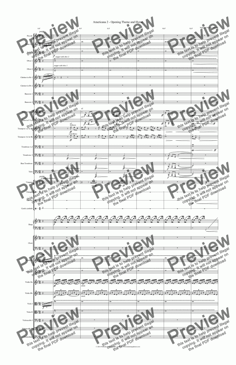 page one of Americana 2 - Opening Theme and Hymn