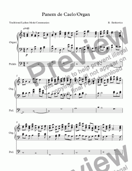 page one of Panem de Caelo/Organ