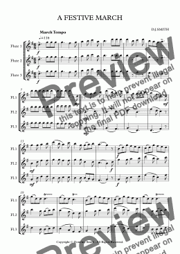 page one of A FESTIVE MARCH (flute trio)