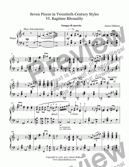page one of Seven Pieces in Twentieth-Century Styles VI. Ragtime Bitonality