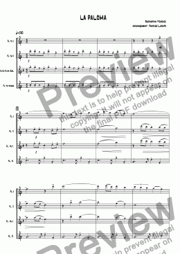 page one of la paloma quatuor flûtes