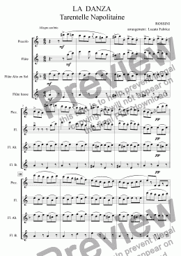 page one of La Danza quatuor flûtes