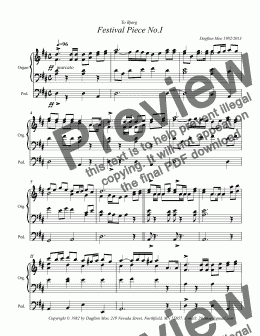 page one of Festival Piece I (Organ)