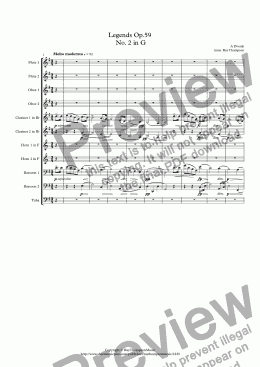 page one of Dvorak: Legends Op.59  No. 2 in G - wind dectet