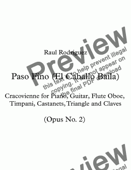 page one of Paso Fino (El Caballo Baila) Cracovienne in C Major - Opus No.2