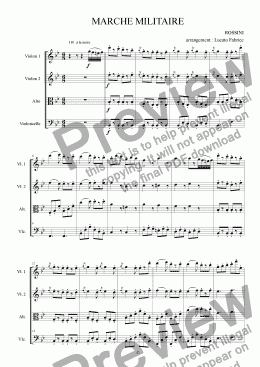 page one of Marche Militaire quatuor à cordes.