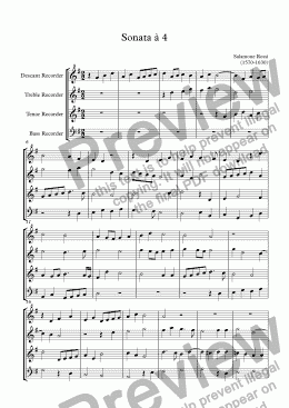 page one of Sonata à 4 (Rossi)