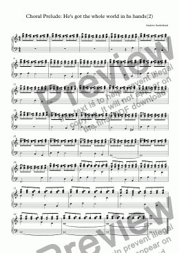 page one of Chorale Prelude - He's got the whole world in his hands(2)