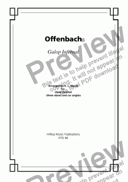page one of Galop Infernal arr. three oboes and cor anglais