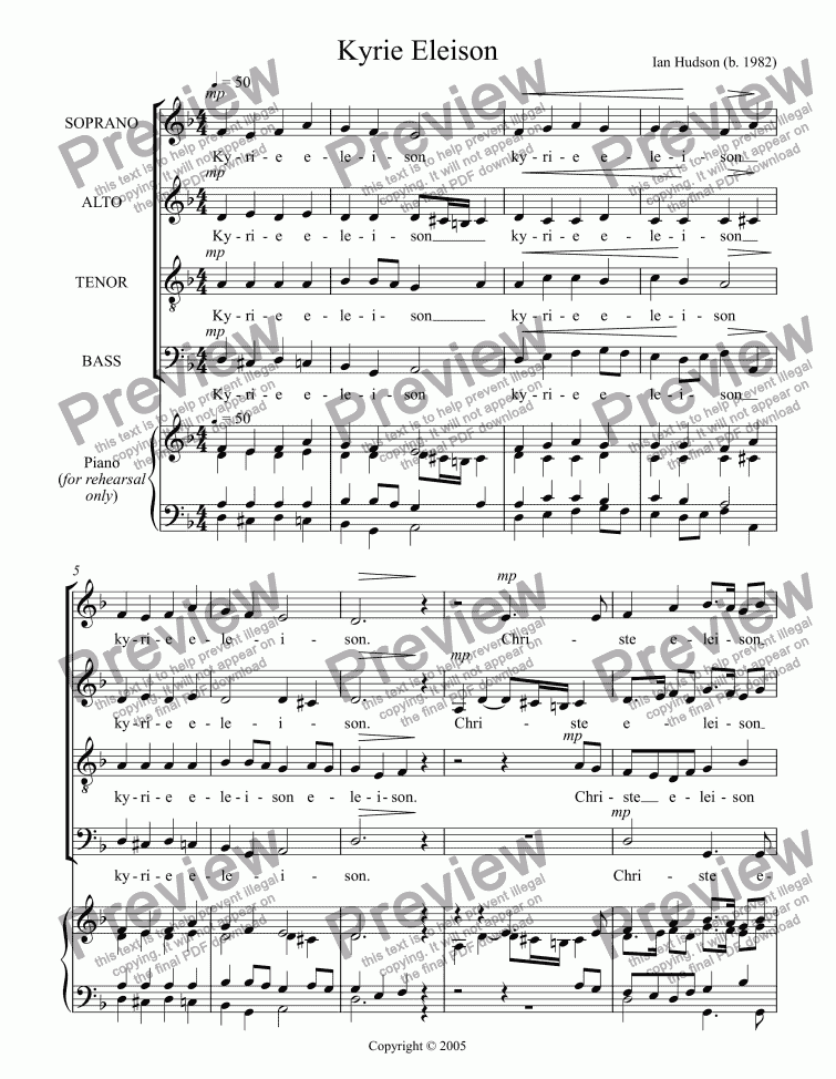 page one of Kyrie Eleison