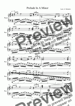 page one of Prelude in A minor