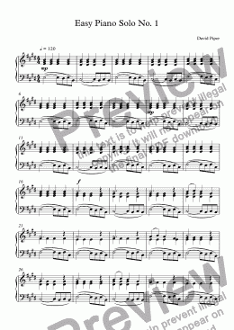 page one of Easy Piano Solo No. 1