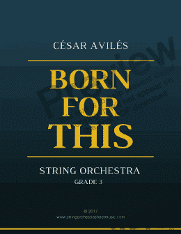 page one of Born for This - String Orchestra