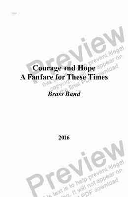 page one of Courage and Hope - A Fanfare for These Times