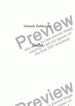 page one of Sasha
