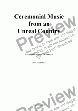page one of Ceremonial Music from an Unreal Country