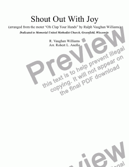 page one of Shout Out With Joy