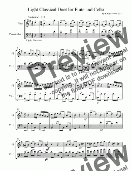 page one of Light Classical Duet for Flute and Cello