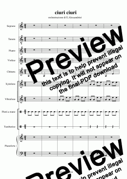 page one of Ciuri Ciuri ( coro e orchestra scolastica)