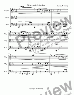 page one of Melancholia - String Trio