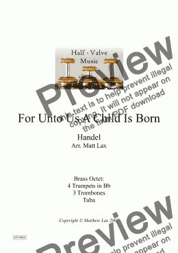 page one of For Unto Us A Child Is Born