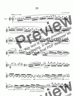 page one of Three Pieces for Flute, III