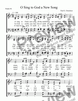 page one of O Sing to God a New Song