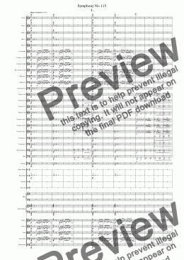 page one of Symphony No 115 1st movt.
