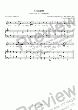 page one of Stuttgart (In the cross of Christ I glory) - Descant no.1