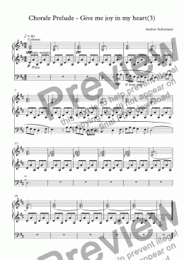 page one of Chorale Prelude - Give me joy in my heart(3)