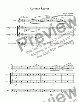 page one of final autumn leaves - Score and parts