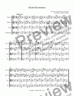 page one of Sechs Ecossaisen - Score and parts