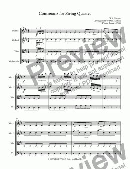 page one of Contretanz for String Quartet