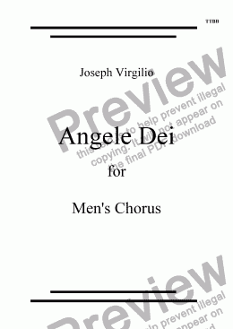 page one of Angele Dei for men's chorus a cappella