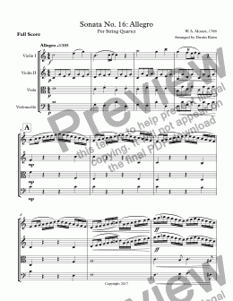 page one of Sonata no. 16; Allegro