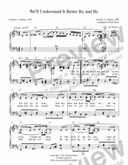 page one of We'll Understand It Better By and By (When the Morning Comes) - Hymn Piano Solo
