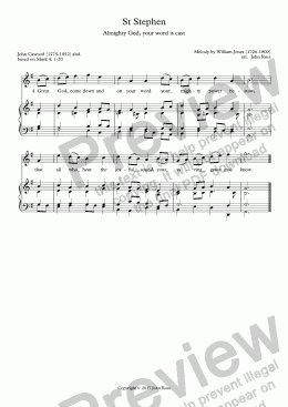 page one of St Stephen (Almighty God, your word is cast) - descant & reharmonization