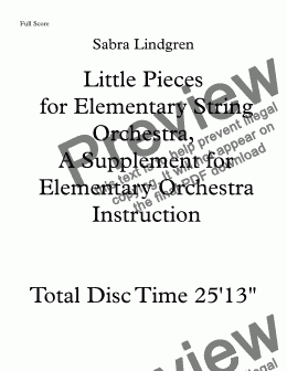 page one of Little Pieces for Elementary String Orchestra, A Supplement for Elementary Orchestra Instruction   