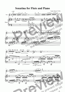 page one of Sonatina for flute and piano