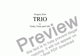 page one of TRIO for Violin, Viola and Cello