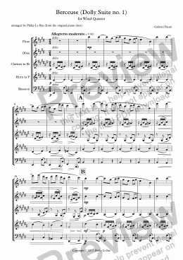 page one of Berceuse (Dolly Suite no. 1)