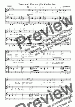page one of Feuer und Flamme (Pfingstlied für Kinderchor) (Pentecost song for Children's choir)