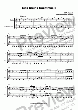 page one of Eine Kleine Nacht Musik Duet for Flute and Clarinet